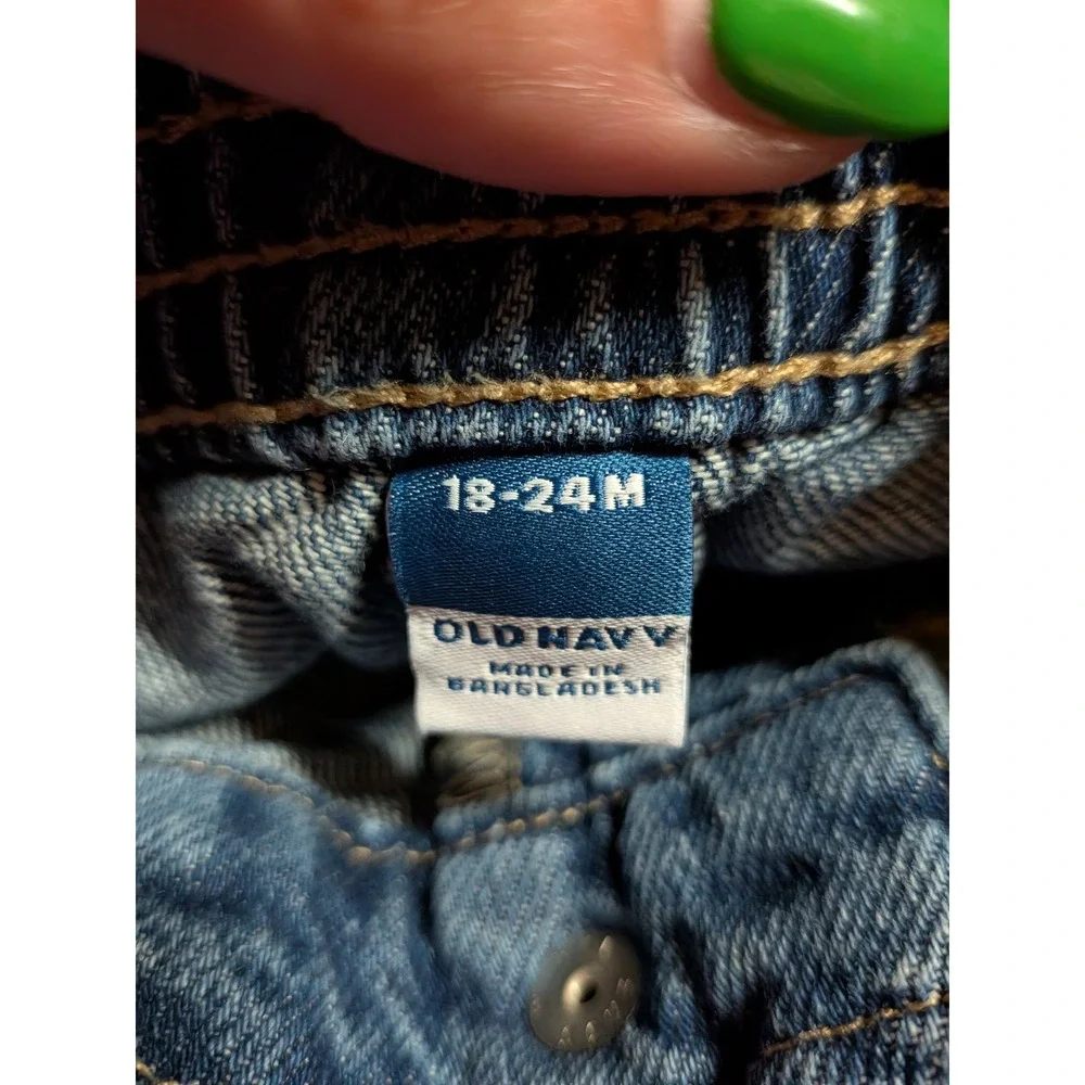 Old Navy Toddler Denim Shorts Medium Wash Elastic Back 18-24M Blue Jean